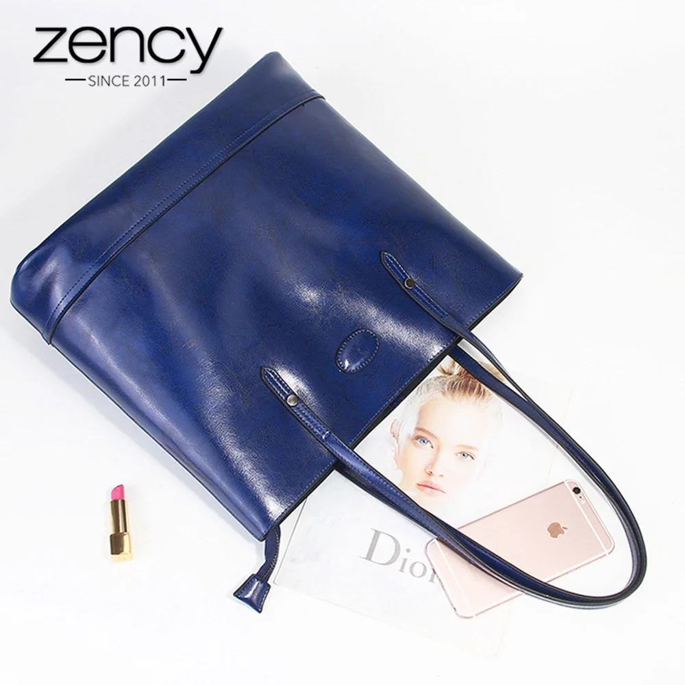 Модная коричневая Женская сумка на плечо Zency из 100% натуральной кожи
