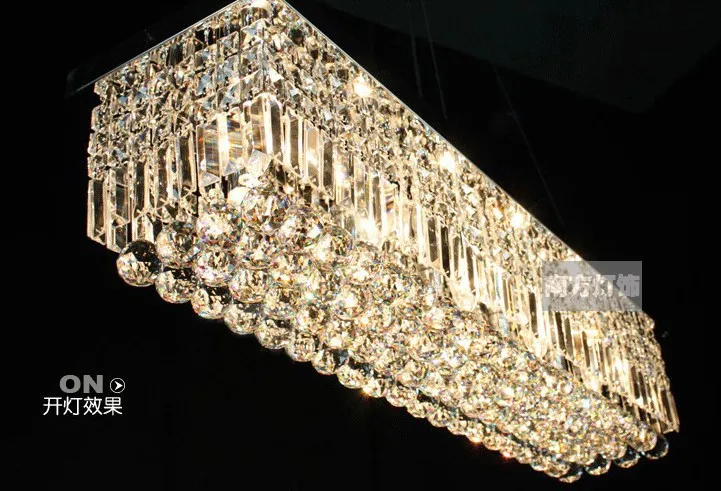 Новая современная роскошная K9 Хрустальная прямоугольная Подвесная лампа для