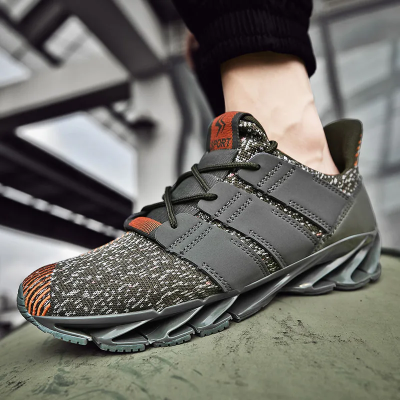 ZALAVOR/мужские кроссовки для бега трикотажные дышащие спортивная мужская обувь на