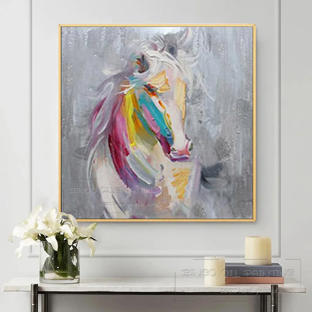 Недорогой нож ручной работы животное лошадь картина маслом на холсте низкая цена