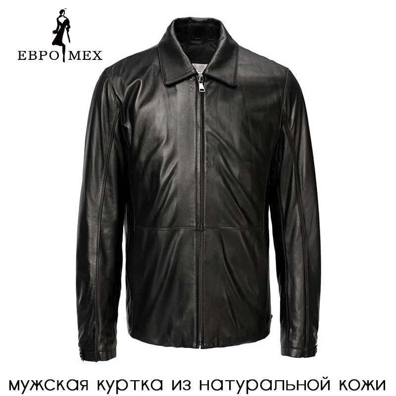 Горячая весна кожаная куртка мужчины Натуральная Кожа Мандарин Воротник Овчины