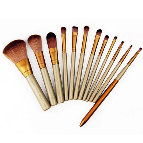 12 Шт. Комплект Макияж Инструменты Косметика Щетки Набор Пудра Тени Для Век Губы