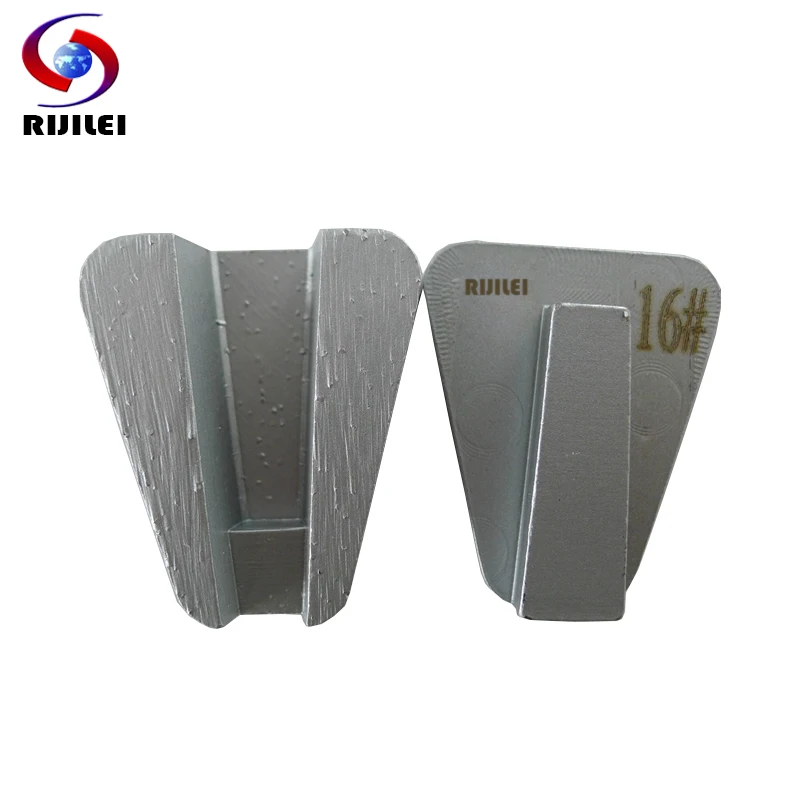 RIJILEI 12PCS Trapezoid Shape Metal Bond Grinding Disk Redi Lock Diamond Grinding Block For Concrete Floor Polishing Pad L60B