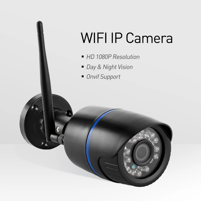 H.265 WIFI 1920x1080 P 2.0MP Водонепроницаемая цилиндрическая ip-камера 24LED ночное видение