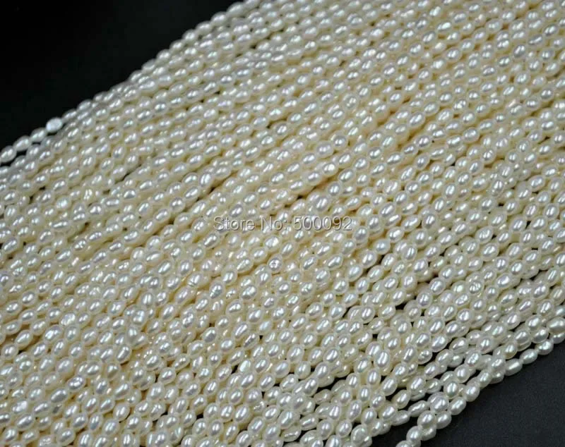 

wholesale 10 Qty 3mm rice freshwater small pearl strands