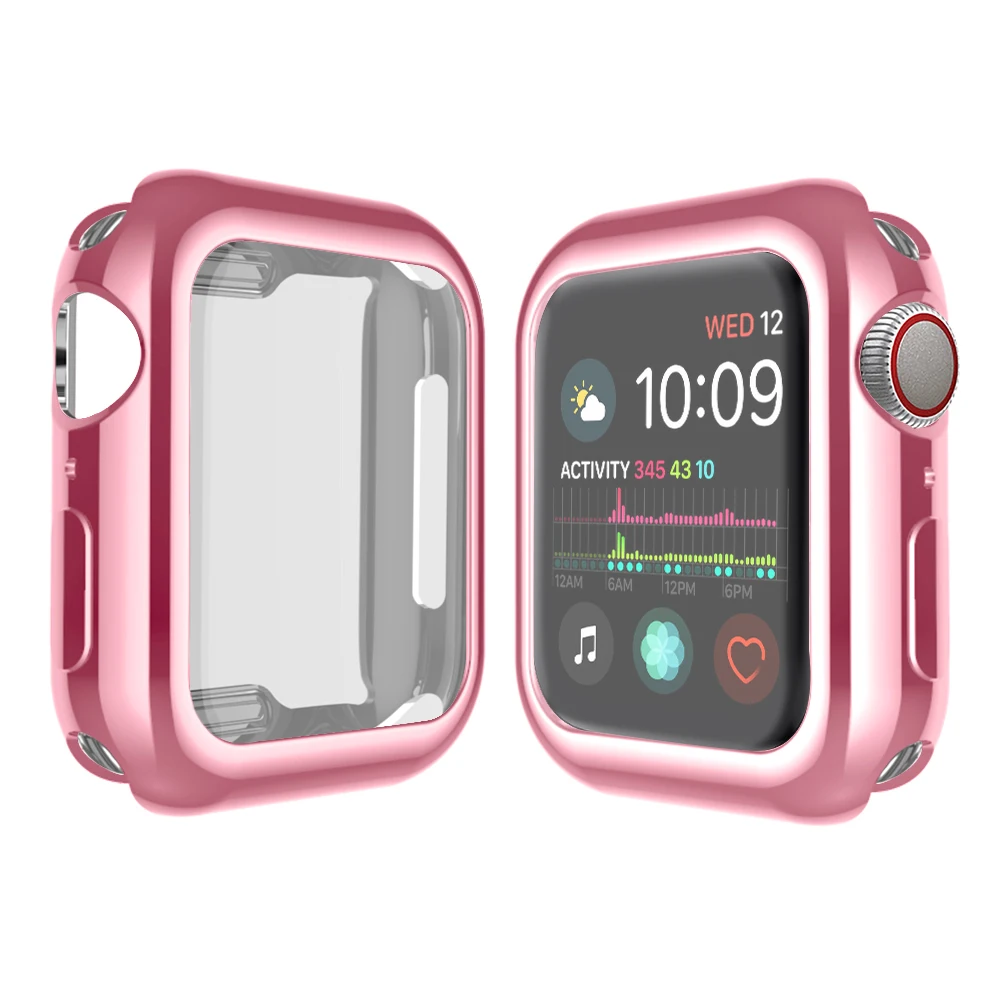 KINGBEIKE 6 цветов полный защитный чехол рамка часы Чехол для iWatch 40 мм 44 модный корпус