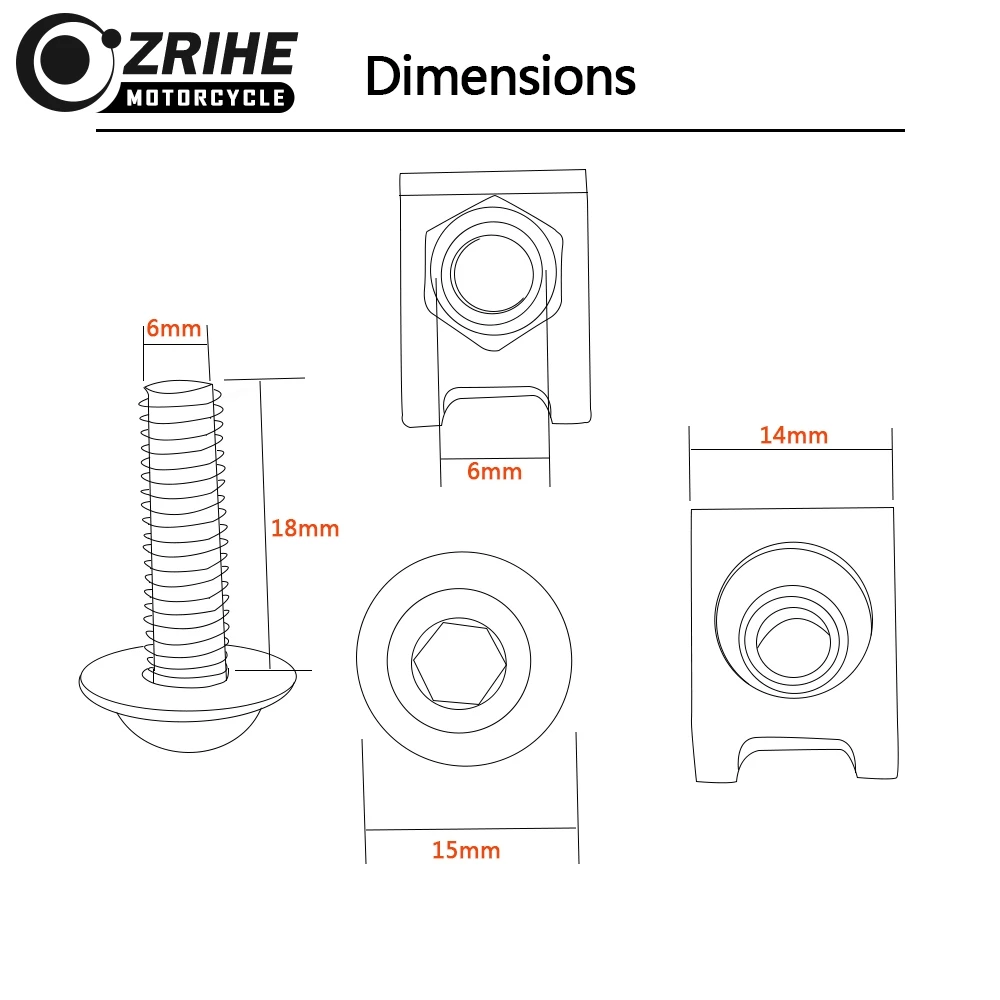 10 шт. универсальные мотоциклетные винты набор для фиксации обтекателя корпуса