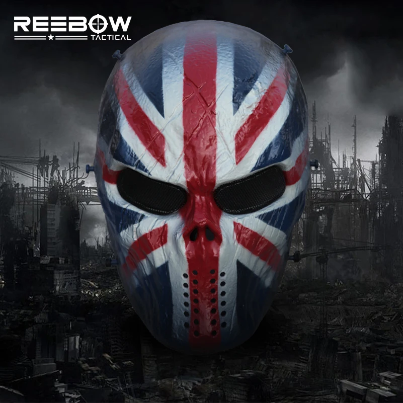 Тактическая страйкбольная пейнтбольная маска UK Knight защитная металлическая