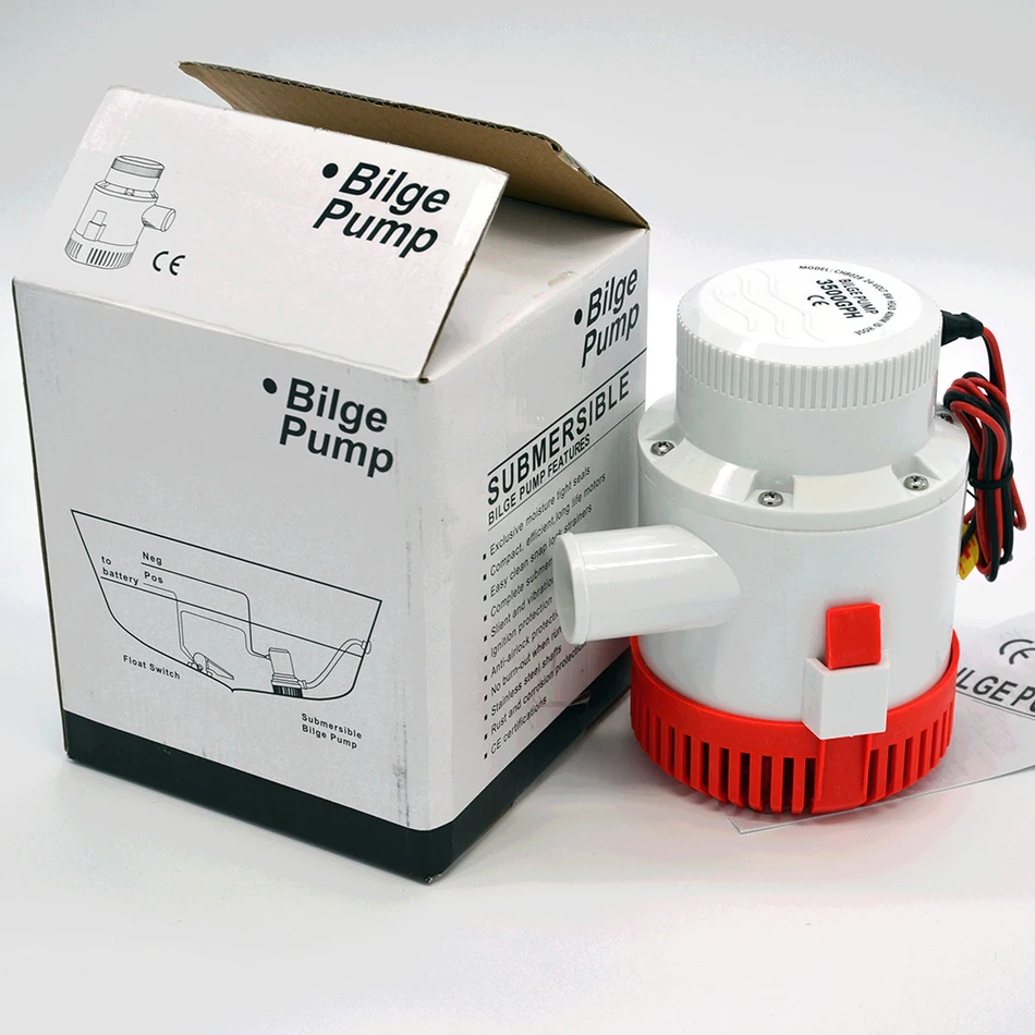 Большой поток dc 24 вольт водяного насоса для погружной лодки Трюмный насос 3500GPH