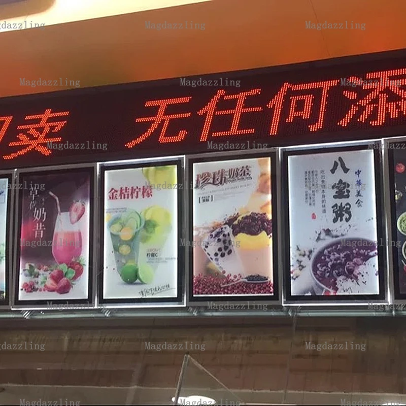 Ультра яркая А3 акриловая рамка со светодиодной подсветкой для меню ресторана