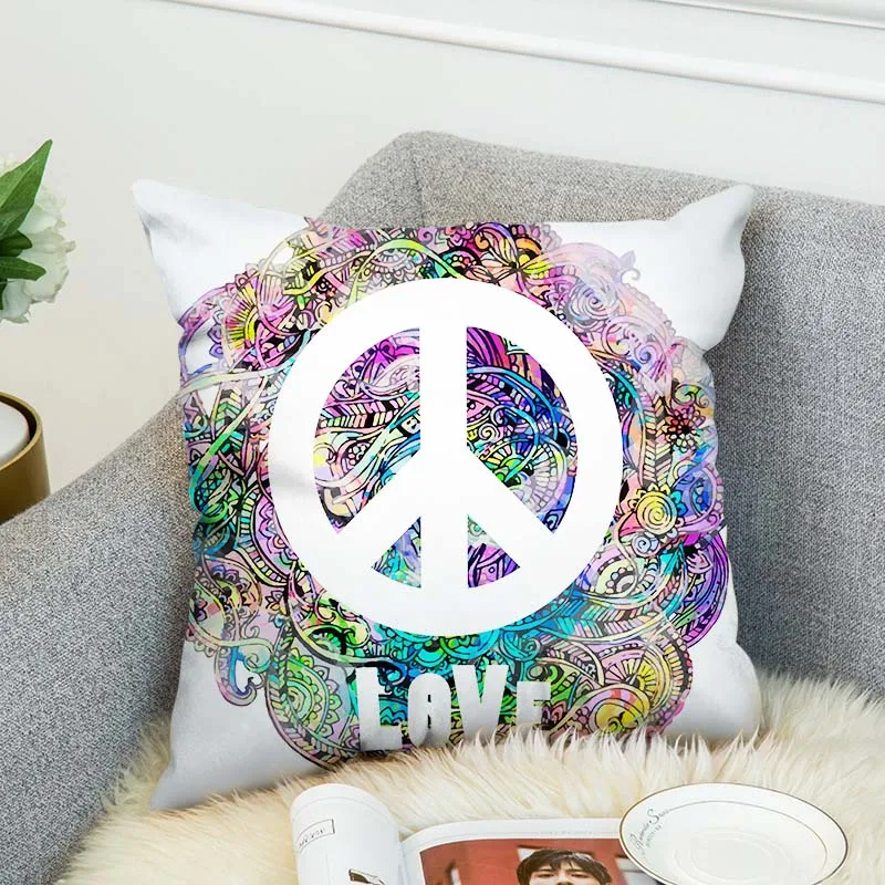 Двусторонняя наволочка Hippe Van Peace Sign с 3D Цифровым принтом декоративный чехол для