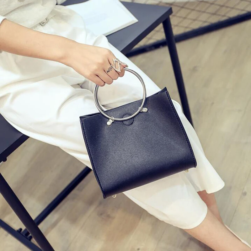 Новые модные женские сумки Bolsos из искусственной кожи однотонные простые с