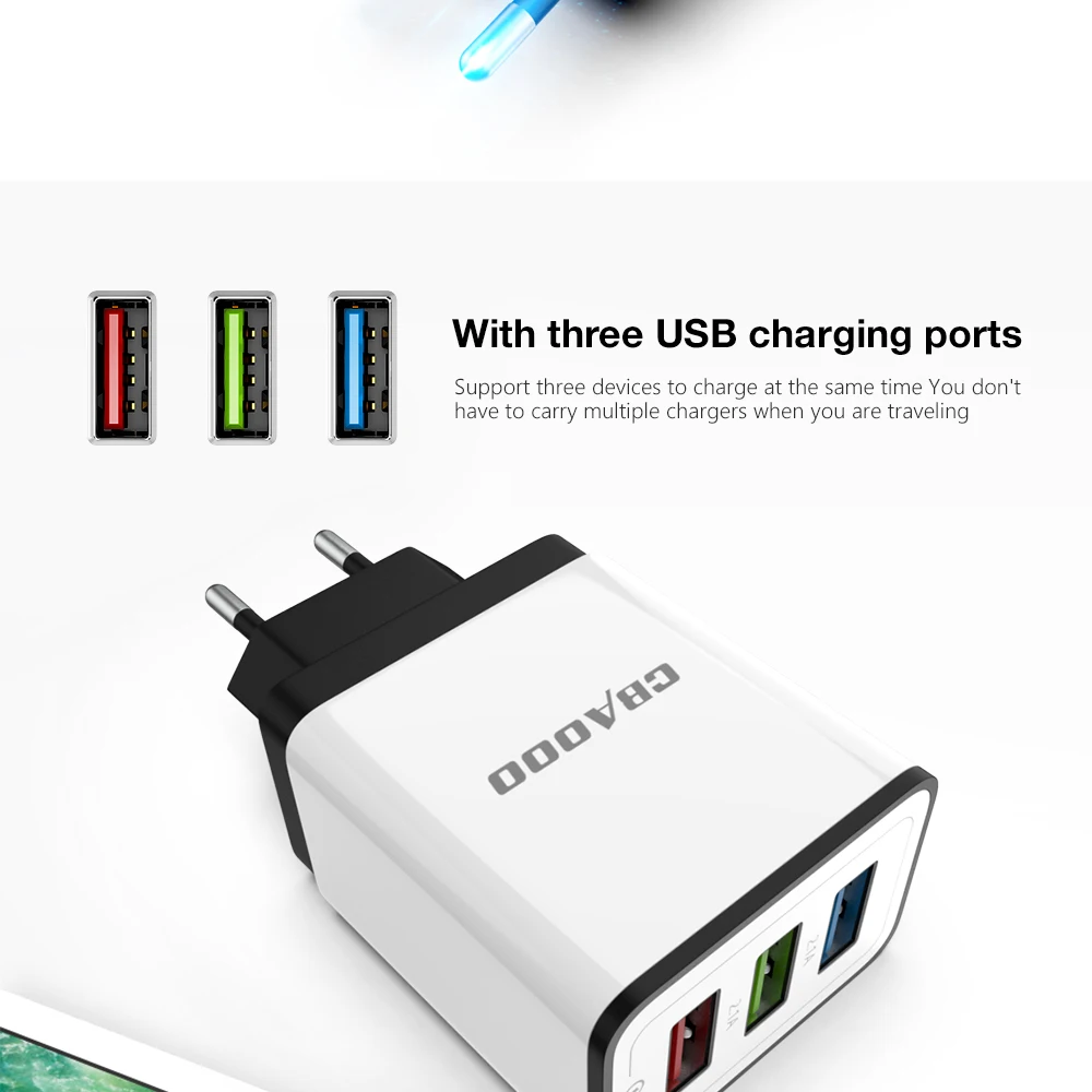CBAOOO Travel USB Charger 5V 3A EU Plug Quick Charging Mini Charger Adapter Smart Charger for Mobile Phone Charger