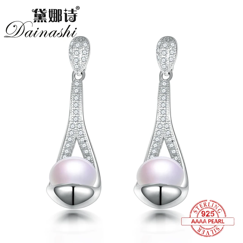 Dainashi Новинка список рекомендуем серебро жемчужина ложка падение Серьги Fine Jewelry с