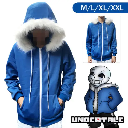 Костюм Undertale Sans Синяя толстовка с капюшоном куртка зимнее пальто свитер для