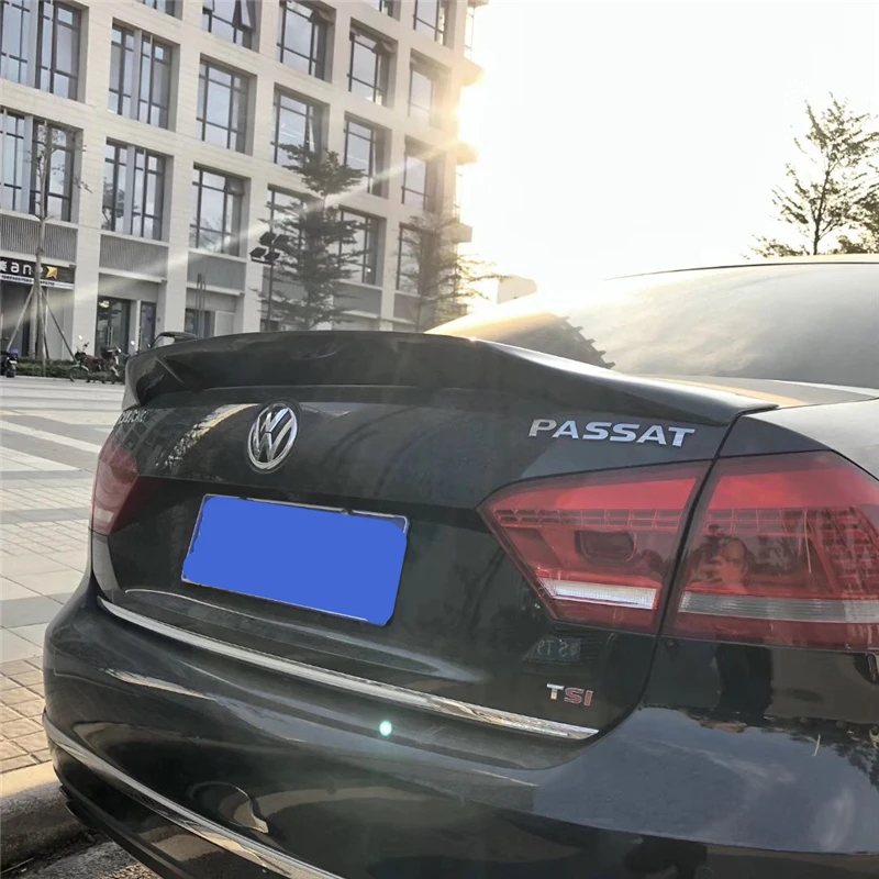 Использовать для Volkswagen Passat B7 спойлер vw 2011 12 13 14 15 лет глянцевое карбоновое волокно заднее крыло R стиль спортивные аксессуары
