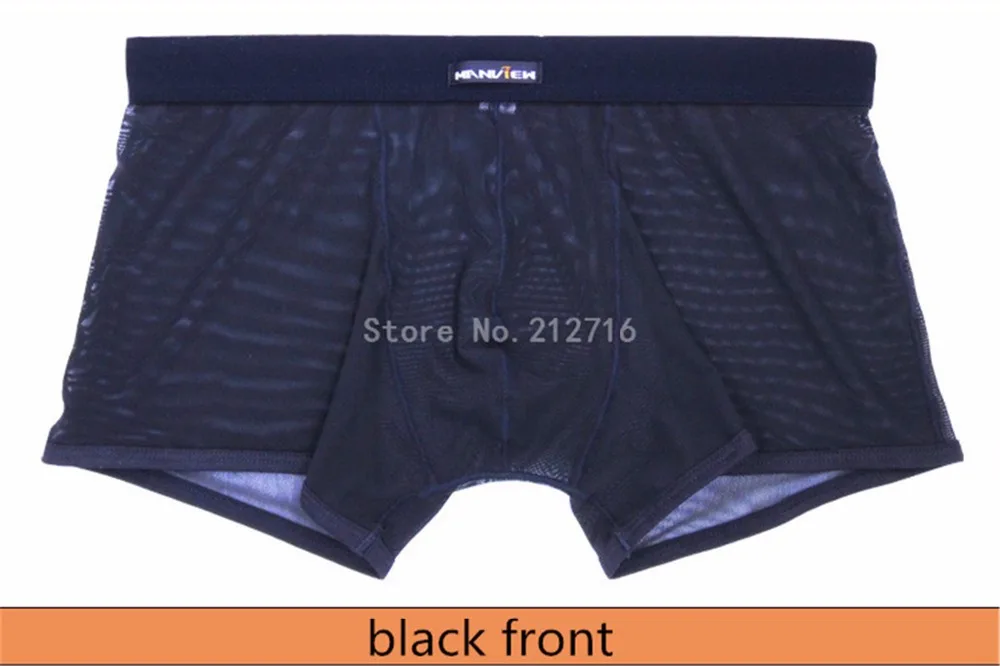 Мужские сексуальные гладкие Мягкие сетчатые Прозрачные Боксеры/трусы