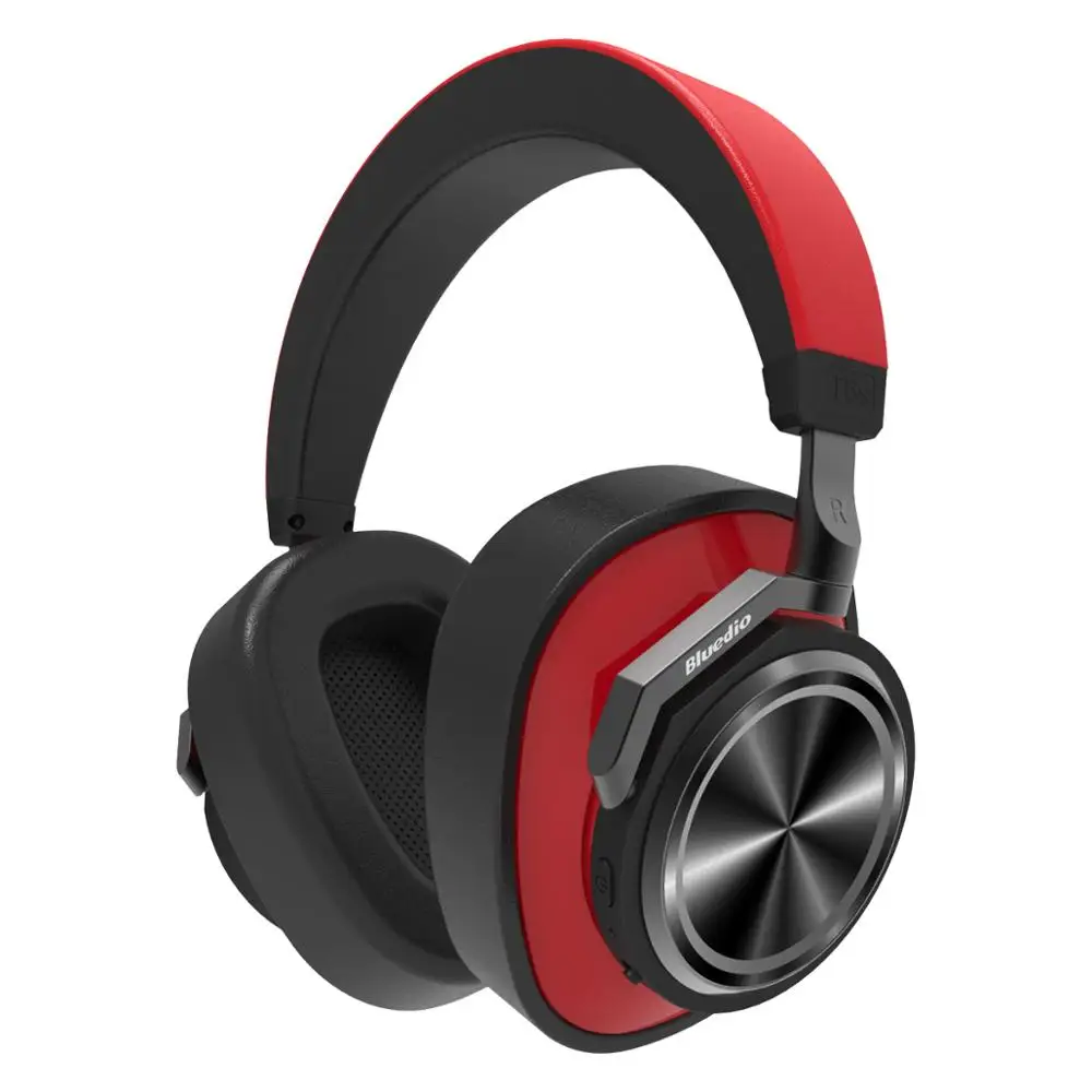 Bluedio T6S Active Шум отмена Bluetooth наушники с микрофоном Новое поступление беспроводная гарнитура для сотовых телефонов - Цвет: Red