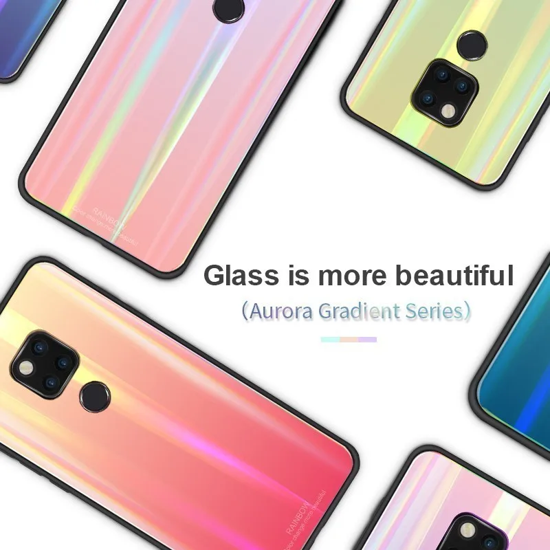 Чехол для телефона с градиентным стеклом huawei P Smart 2019 P20 Pro Lite Mate20 Nova3i 4 p30 p30pro Magic2