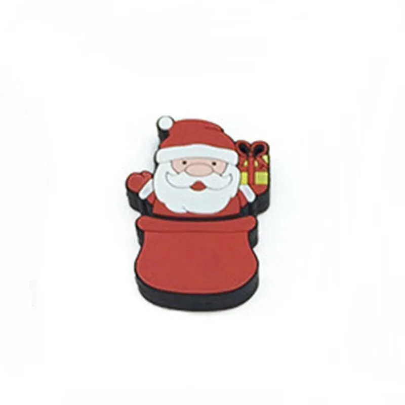 2 USB флеш-накопитель 128 ГБ мультяшный usb-кабель с Санта-Клаусом 2,0 4 ГБ 8 ГБ 16 ГБ 32 ГБ 64 ГБ Рождественская серия Флешка карта памяти, Флеш накопитель в подарок - Цвет: 2