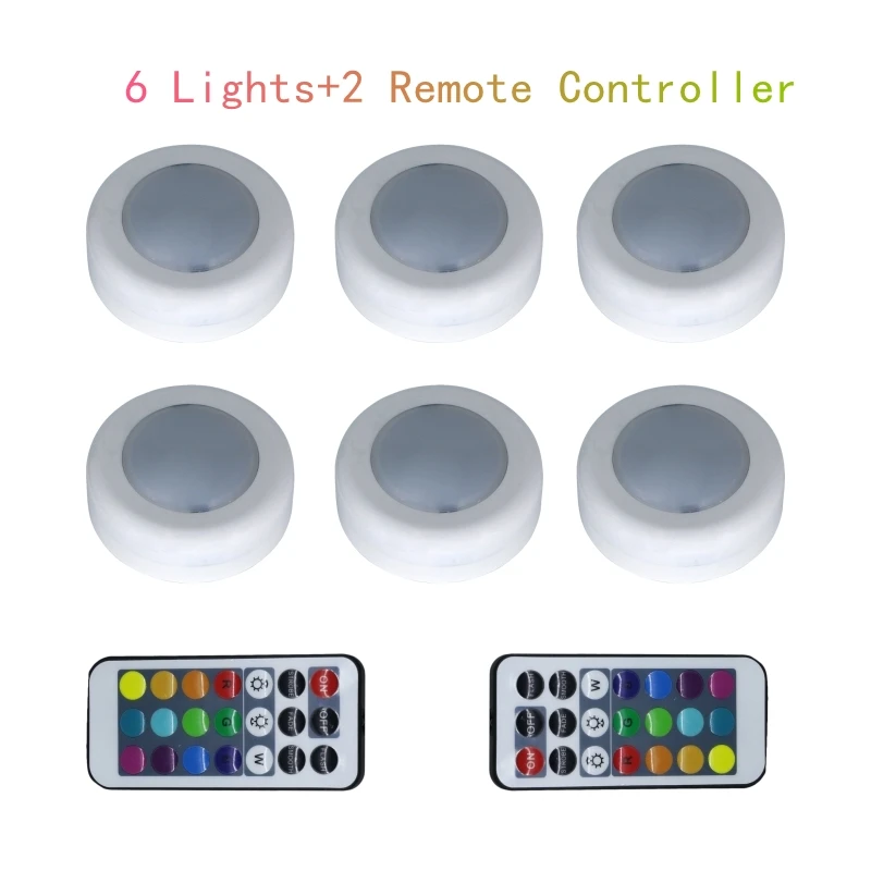 6 lights 2 controlle BTgeuse ночной Светильник s беспроводной потолочный светильник с пультом RGB светильник для настроения светодиодный светильник для ванной комнаты беспроводной светильник для прихожей с регулируемой яркостью - Испускаемый цвет: 6 lights 2 controlle