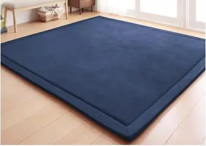 BLUE Детский Блестящий коврик из кораллового флиса для гостиной, детской комнаты, спальни, ковер 180*200 толщиной 2 см, мягкий коврик с татами - Цвет: BLUE