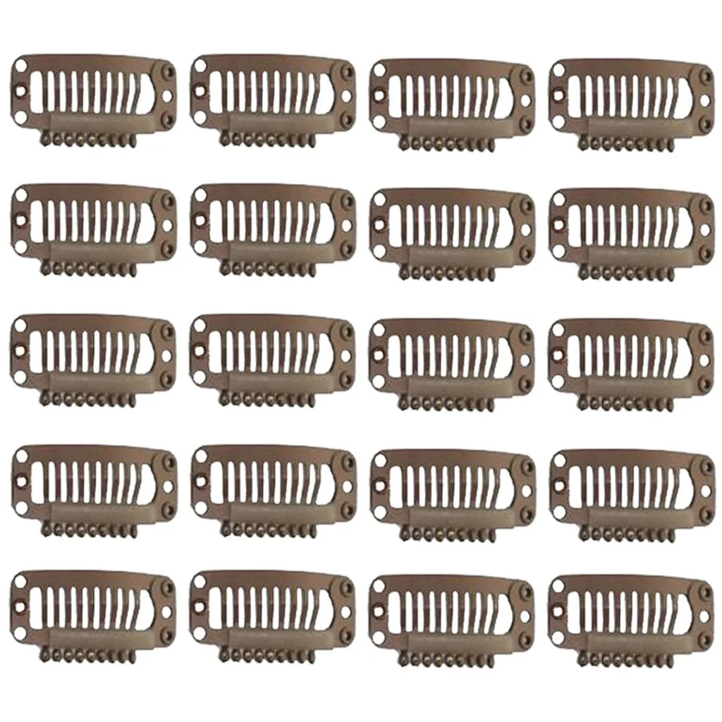 20 шт. заколки для наращивания волос зажимы париков средний зажим Remy 32 мм