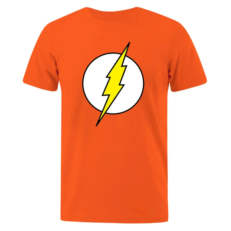 The BIG BANG Theory T-SHIRT The lightning Print The Flash Men T Shirts Hot Sale Casual Tee Shirt Cotton Clothing Plus Size 3XL - Цвет: orange 6