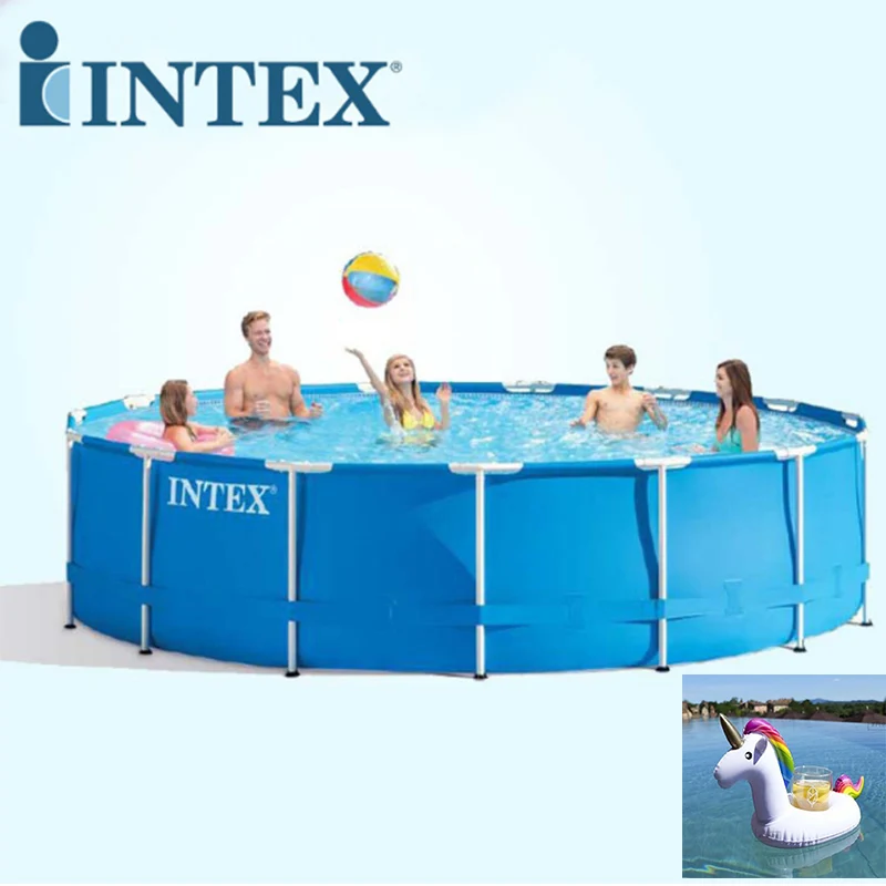 INTEX 457*107 см надувной круглый каркас для бассейна, набор труб для пруда, Большой кронштейн для бассейна с фильтрующим насосом B32001 - Цвет: Set A