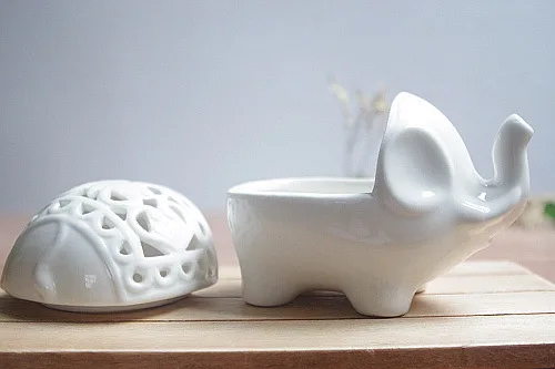 Креативная Керамическая скульптура в виде полого слона предметы интерьера