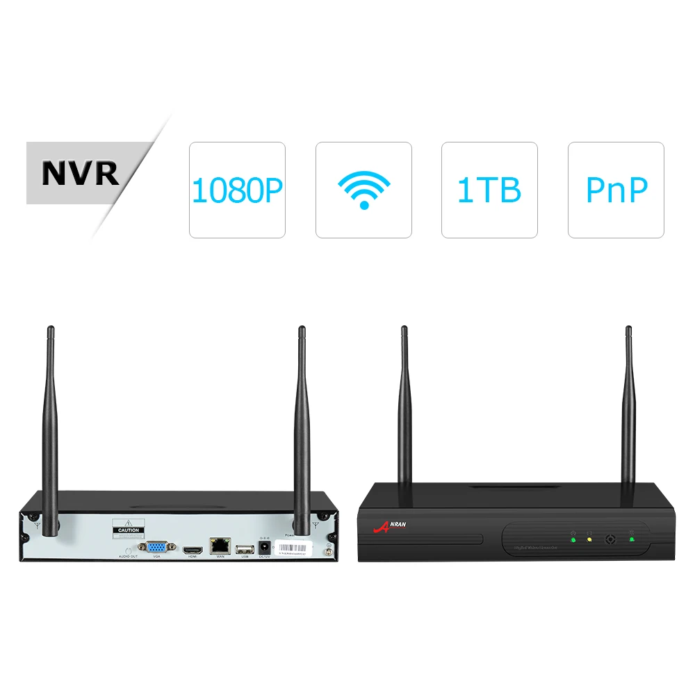 Водонепроницаемая наружная беспроводная IP-камера ANRAN H.265 1080P 4 канала Wi-Fi сетевой