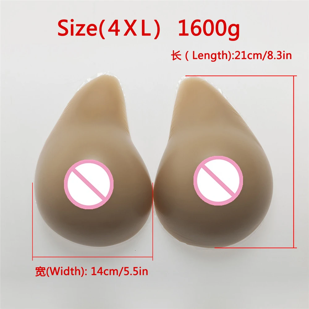 

Crossdresser Silicone Boobs 1600g/Pair Drag Queen Artificial Breast Fake Boobs Shemale Transvestite False Breast Form