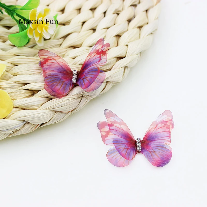 10 шт./лот шифоновые нашивки бабочки для элегантного свадебного платья сделай сам