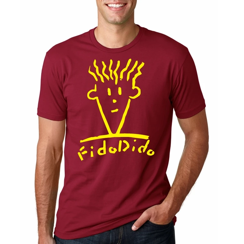Fido Dido Pop Drink Мужская футболка с рисунком белая футболка с короткими рукавами удобные хлопковые топы плюс размер для мужчин - Цвет: REDW10389a