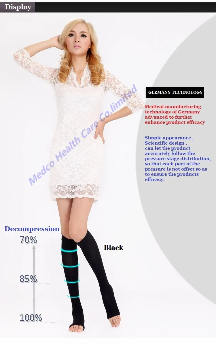 Чулки компрессионные медицинские 23 32 мм рт. Ст. под колено|knee medical|medical compressionmedical toe