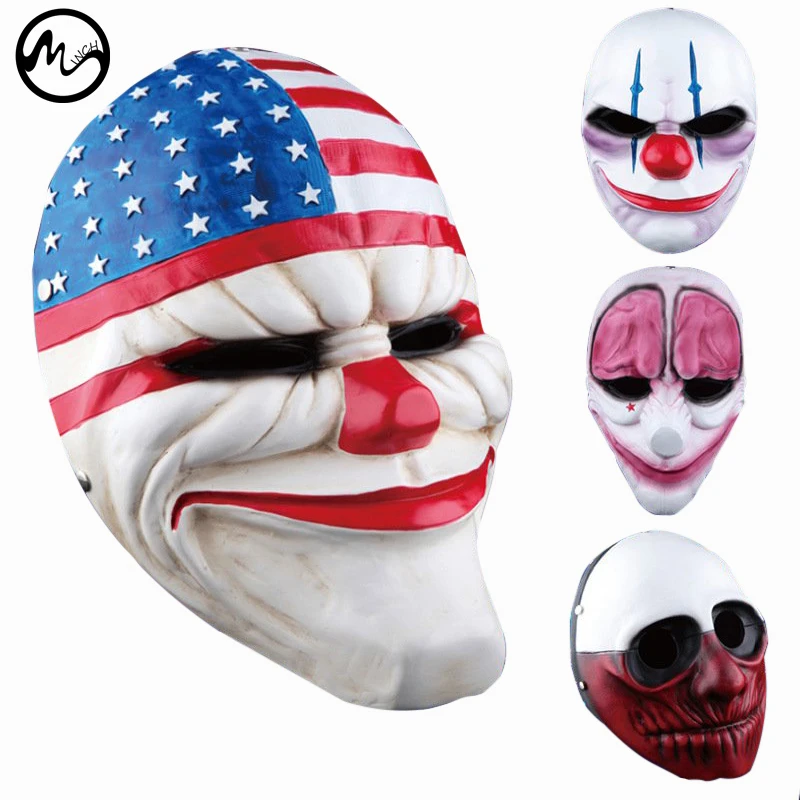 Минч маски клоунов на хеллоуин для маскарада вечерние страшные клоуны маска Payday 2 Хэллоуин ужасная маска
