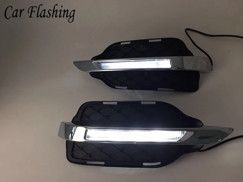 Автомобильный flasing 2 шт. для Mercedes Benz W204 GLK300 GLK350 GLK500 2013 2016 DRL Дневной светильник