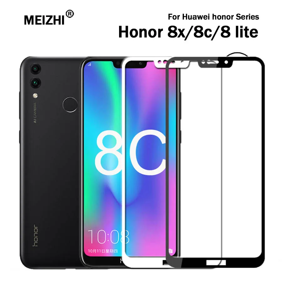 Защитное стекло для honor 8c 8lite Защита экрана huawei 8x c8 c light закаленное honer huavei