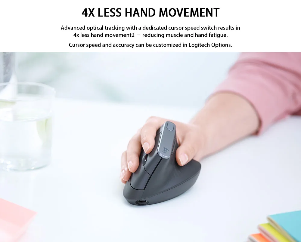 Logitech MX Вертикальная мышь эргономичная мышь Многофункциональная офисная