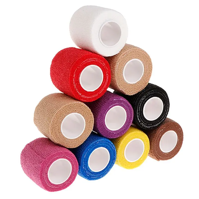 10pcs 5cm Disposable Tattoo Self-adhesive Elastic Grip Bandage Wrap Sport Tape Free shipping and Dropshipping