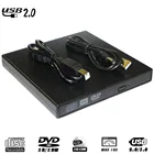 Внешний DVD-плеер для Samsung, Asus, Dell, HP, ультрабук, USB 2,0, 8X DVD-ROM комбинированный считыватель, 24X CD-R, тонкий оптический привод, черный