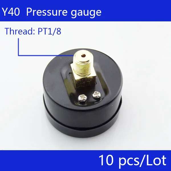 

Free Shipping 10pcs small pressure gauge Y40 axial pressure gauge, thread 1/8, measuring range 1MPa