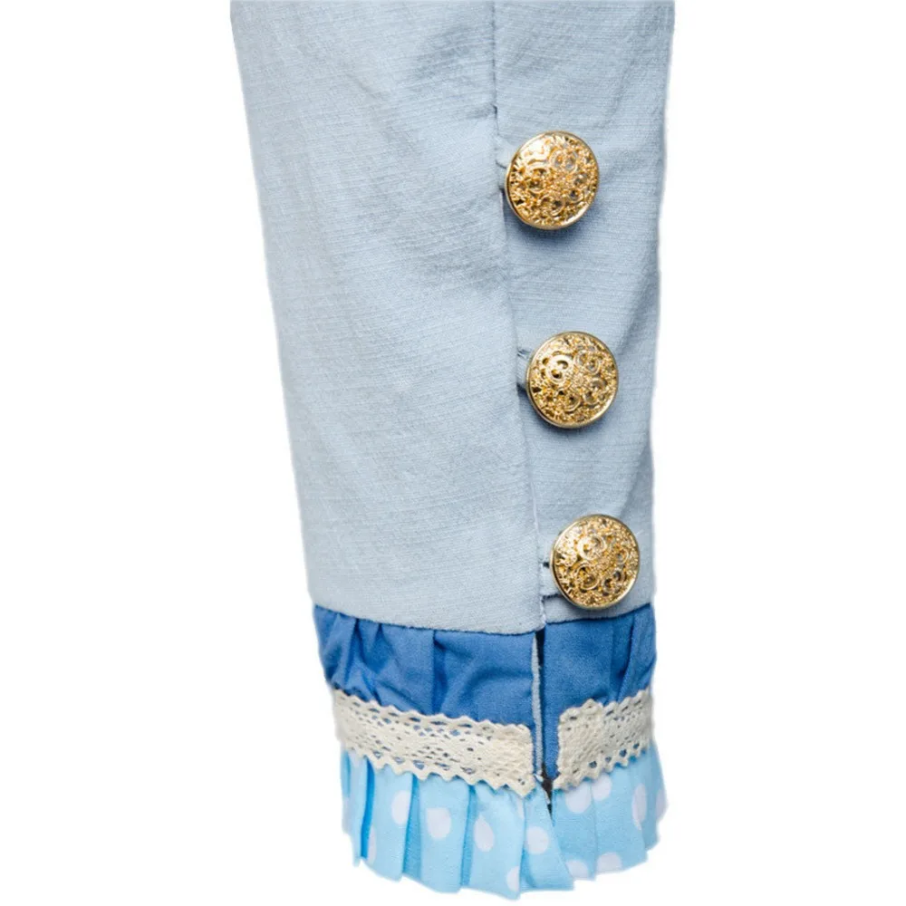 Westworld Cosplay Costume Dolores Abernathy Evan Rachel Wood Blue Dress Gown Halloween Carnival Women full set |