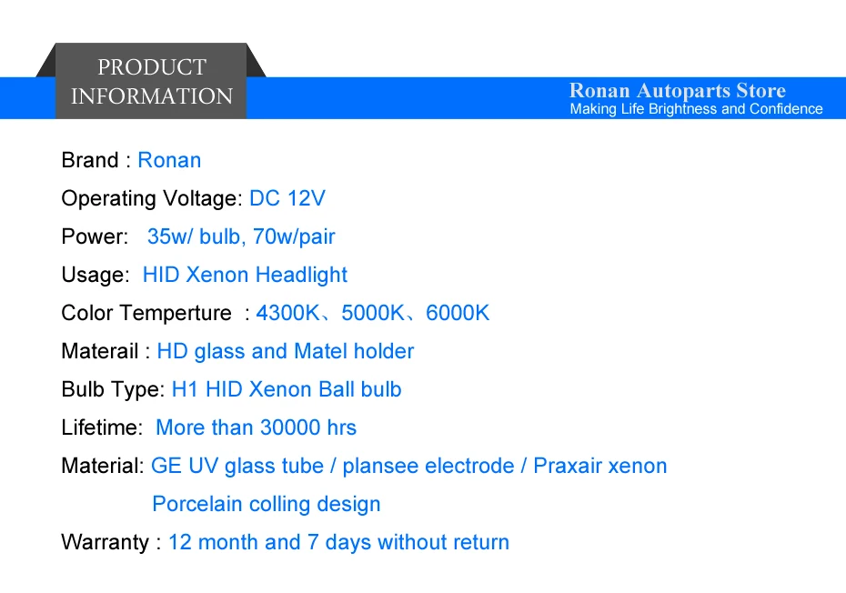 CNlight Ксеноновые HID Лампы Автомобильные фары 35 Вт лампы H1 H7 H11 HB4 9006 HB3 90054300K 5000K 6000K керамическое металлическое основание