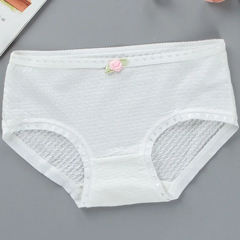Хлопковые дышащие трусики с низкой талией для девочек подростков|Женские