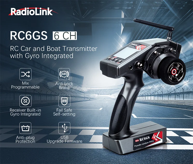 Радиоуправляемый автомобильный передатчик RC RC6GS 6CH 2,4g с R6FG гироскоп приемник Пульт дистанционного управления для радиоуправляемые гусеничные машины лодки(600 м