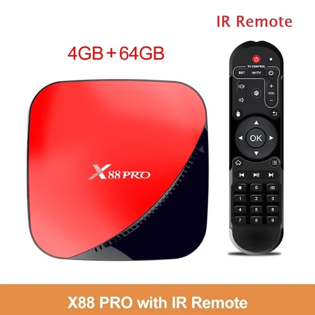 4G64G X88 pro Android 9,0 ТВ приставка голосовой гироскоп 4G 64G Rockchip RK3318 4 ядра 2,4G& 5G Wifi 4K HDR телеприставка USB 3,0 Поддержка 3D фильма - Цвет: 4G64G