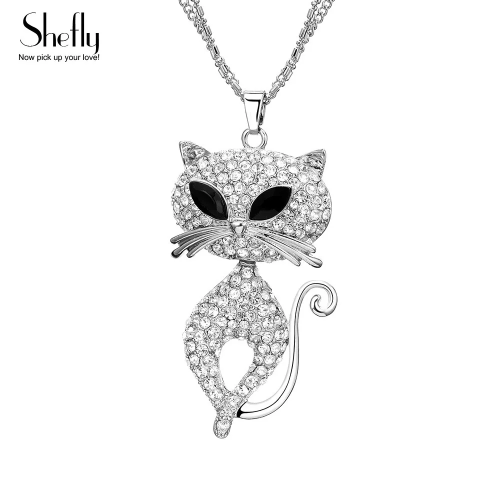 Женское ожерелье с подвеской кошачий глаз серебристого цвета|cat necklace|brand necklacedesigner