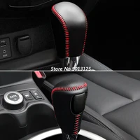 car leather knob cover for nissan x trail x trail t32 2016 2017 2018 2019 2020 2021 gear head shift knob cover gear collars case