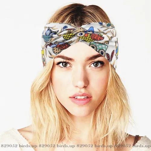 Boho хлопок твист повязки на голову для женщин Эластичный Тюрбан повязка на голову спортивная повязка на голову аксессуары для волос для девушек аксессуары для улицы - Цвет: BA23